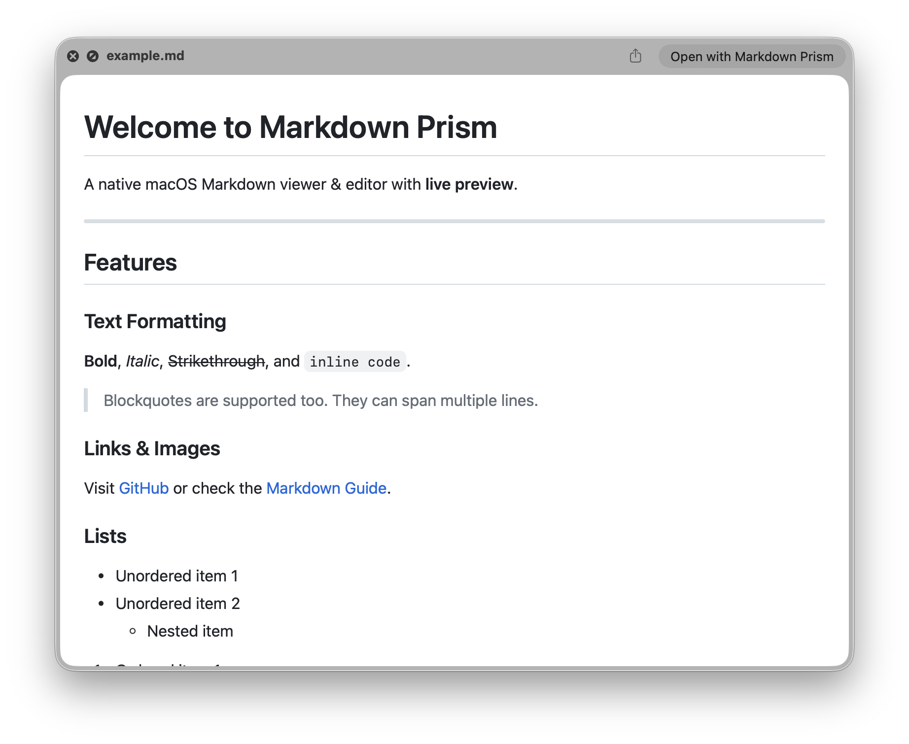 Markdown Prism Demo